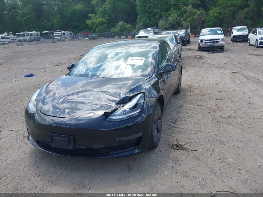 2021 Tesla Model 3 VIN 5YJ3E1EB9MF992807 IAAI salvage auction — LEFT FRONT, Salvage (Massachusetts), sold $9,400 on 2026-07-15 (photo 2)