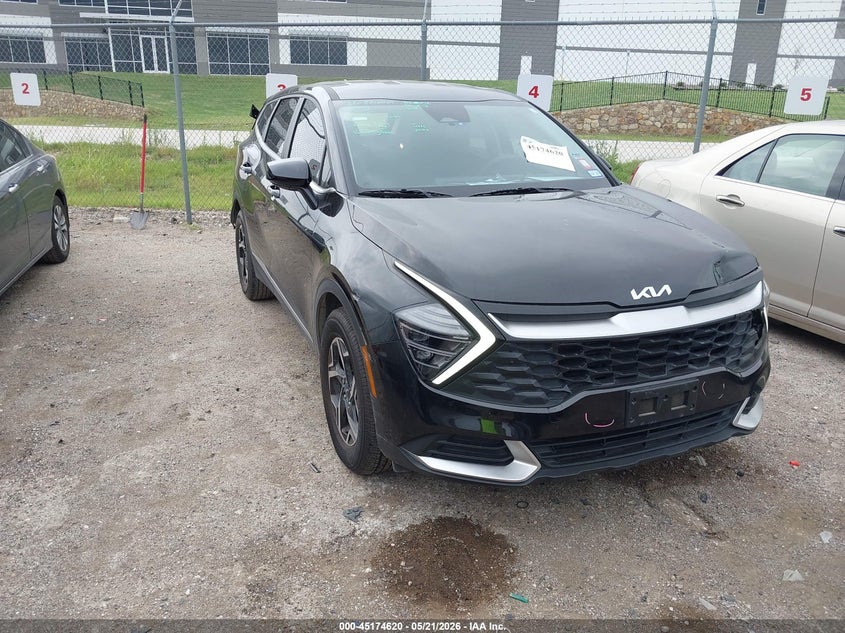 2025 Kia Sportage VIN KNDPU3DF0S7359779 IAAI salvage auction — FRONT & REAR, Salvage (Texas), sold $6,600 on 2026-07-21 (photo 1)