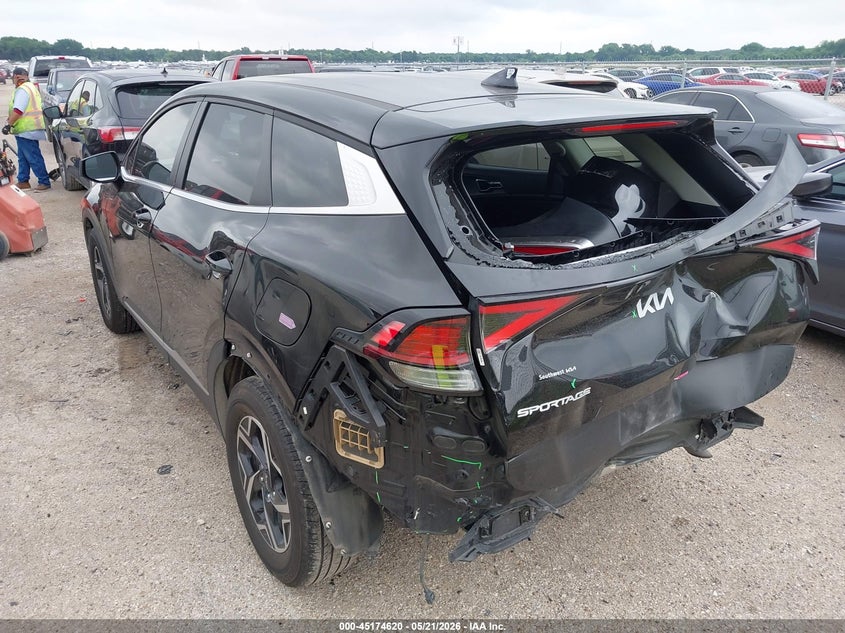 2025 Kia Sportage VIN KNDPU3DF0S7359779 IAAI salvage auction — FRONT & REAR, Salvage (Texas), sold $6,600 on 2026-07-21 (photo 3)