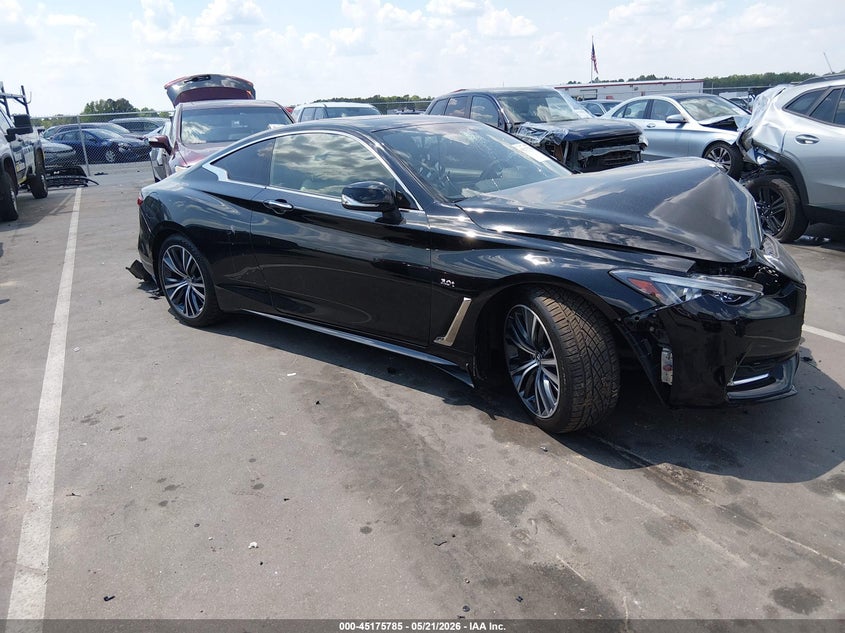 2018 Infiniti Q60 VIN JN1EV7EK2JM342587 IAAI salvage auction — LEFT FRONT, Salvage (North Carolina), sold $1,750 on 2026-07-08 (photo 1)