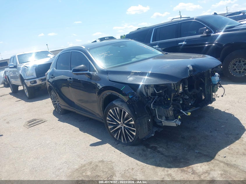 2023 Lexus Rx VIN JTJCHMAA4P2005380 IAAI salvage auction — FRONT END, Original (Texas), sold $23,200 on 2026-08-01 (photo 1)
