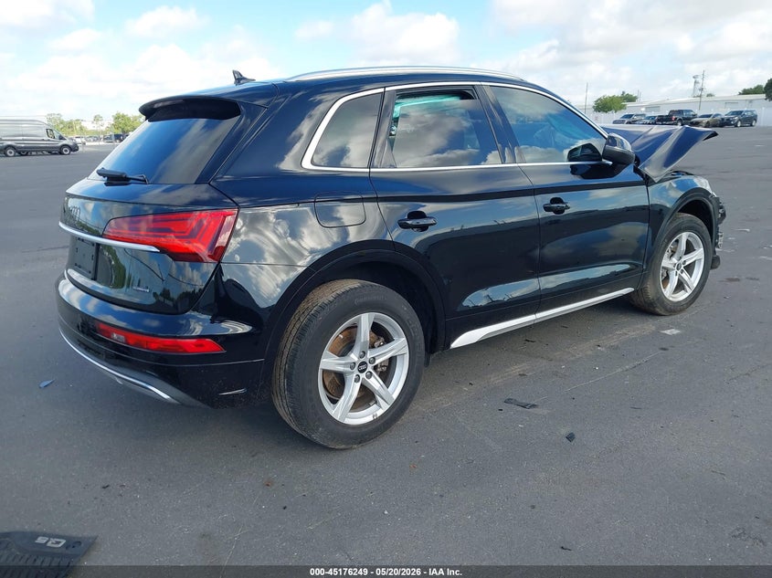 2021 Audi Q5 VIN WA1AAAFY8M2102672 IAAI salvage auction — FRONT END, Certificate Of Destruction (Florida), sold $4,500 on 2026-07-13 (photo 4)