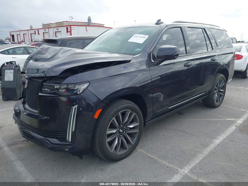 2024 Cadillac Escalade VIN 1GYS4FKL8RR178507 IAAI salvage auction — FRONT & REAR, Salvage (California), sold $25,400 on 2026-09-17 (photo 2)