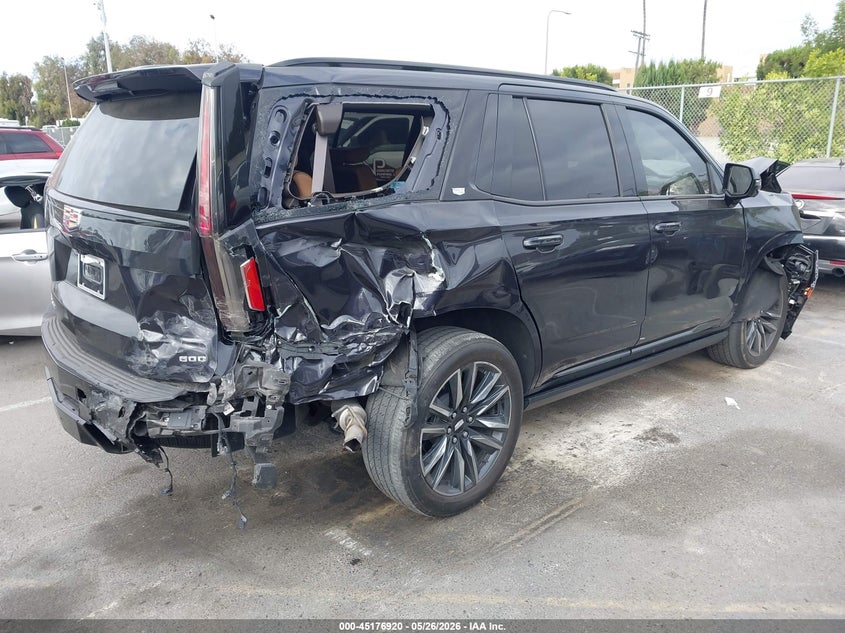 2024 Cadillac Escalade VIN 1GYS4FKL8RR178507 IAAI salvage auction — FRONT & REAR, Salvage (California), sold $25,400 on 2026-09-17 (photo 4)