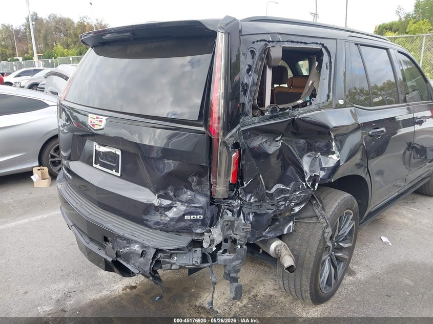 2024 Cadillac Escalade VIN 1GYS4FKL8RR178507 IAAI salvage auction — FRONT & REAR, Salvage (California), sold $25,400 on 2026-09-17 (photo 6)