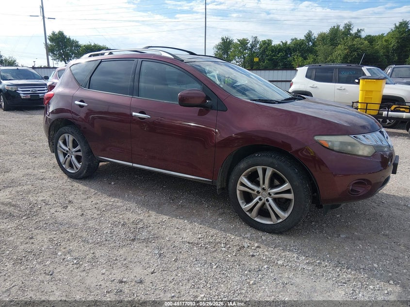 2009 Nissan Murano VIN JN8AZ18W59W119296 IAAI salvage auction — HAIL, Clear (Missouri), sold $425 on 2026-07-27 (photo 1)