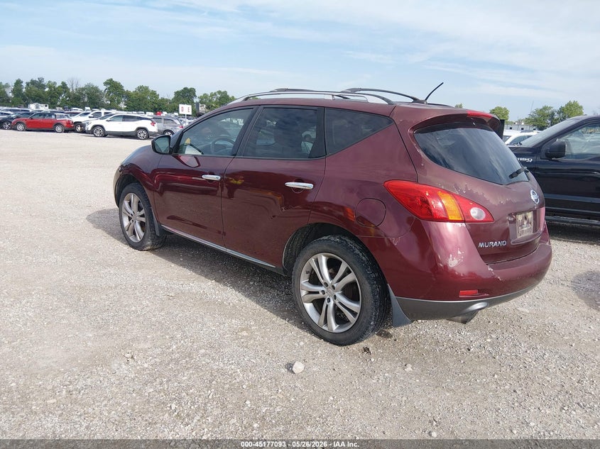 2009 Nissan Murano VIN JN8AZ18W59W119296 IAAI salvage auction — HAIL, Clear (Missouri), sold $425 on 2026-07-27 (photo 3)