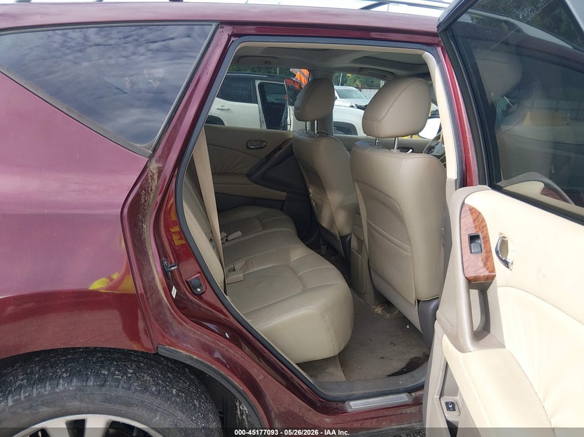 2009 Nissan Murano VIN JN8AZ18W59W119296 IAAI salvage auction — HAIL, Clear (Missouri), sold $425 on 2026-07-27 (photo 8)