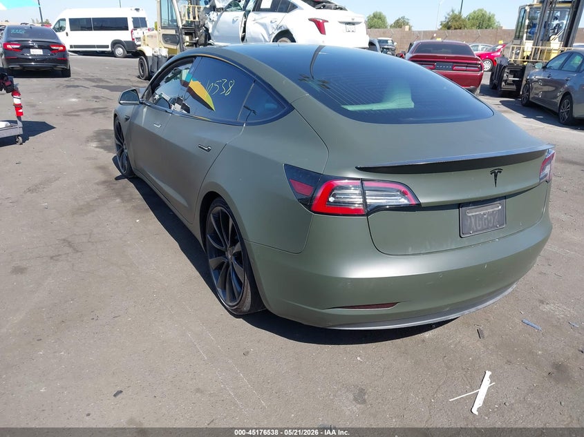 2020 Tesla Model 3 VIN 5YJ3E1EC7LF641725 IAAI salvage auction — RIGHT FRONT, Salvage Certificate (California), sold $5,800 on 2026-07-24 (photo 3)