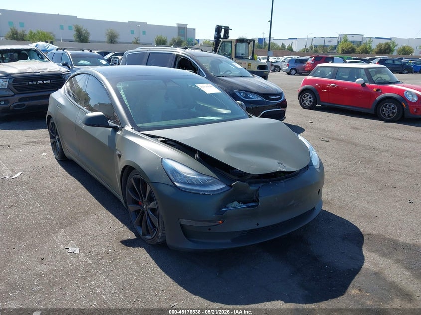 2020 Tesla Model 3 VIN 5YJ3E1EC7LF641725 IAAI salvage auction — RIGHT FRONT, Salvage Certificate (California), sold $5,800 on 2026-07-24 (photo 6)