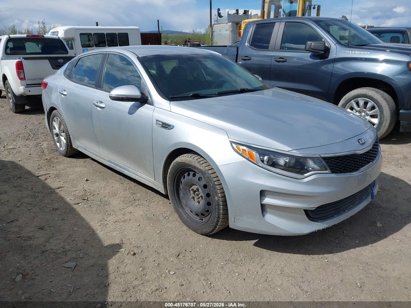 2016 Kia Optima VIN 5XXGT4L30GG055639 IAAI salvage auction — LEFT REAR, Salvage Title, sold $1,200 on 2026-07-10 (photo 1)