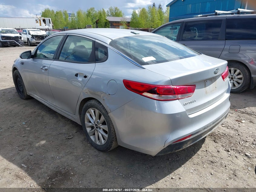 2016 Kia Optima VIN 5XXGT4L30GG055639 IAAI salvage auction — LEFT REAR, Salvage Title, sold $1,200 on 2026-07-10 (photo 3)