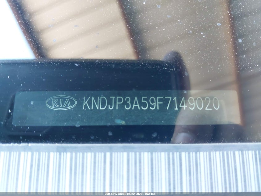2015 Kia Soul VIN KNDJP3A59F7149020 IAAI salvage auction — LEFT SIDE, Salvage (Arizona), sold $1,000 on 2026-07-28 (photo 9)