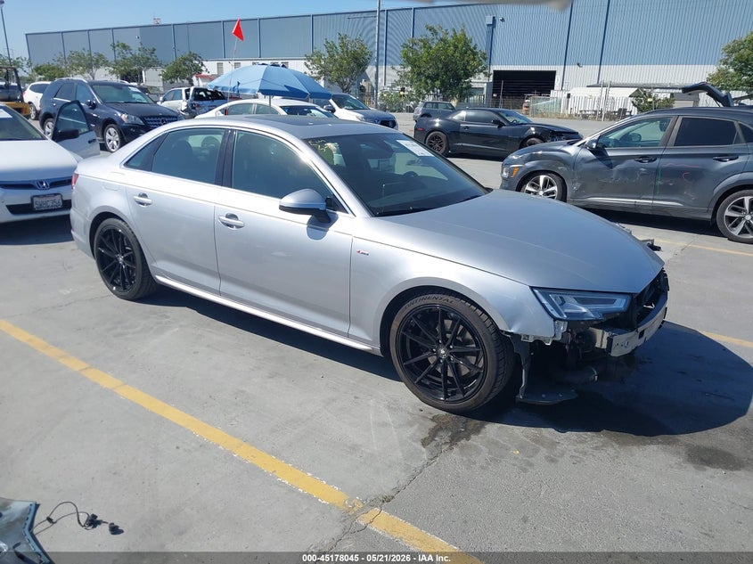 2018 Audi A4 VIN WAULMAF46JA020117 IAAI salvage auction — FRONT END, Salvage (California), sold $3,300 on 2026-07-13 (photo 1)