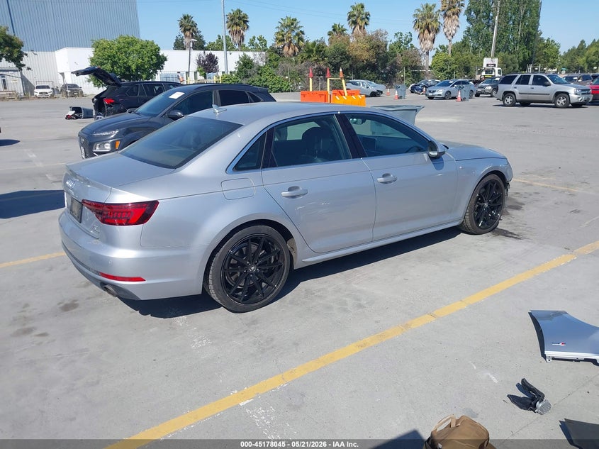 2018 Audi A4 VIN WAULMAF46JA020117 IAAI salvage auction — FRONT END, Salvage (California), sold $3,300 on 2026-07-13 (photo 4)