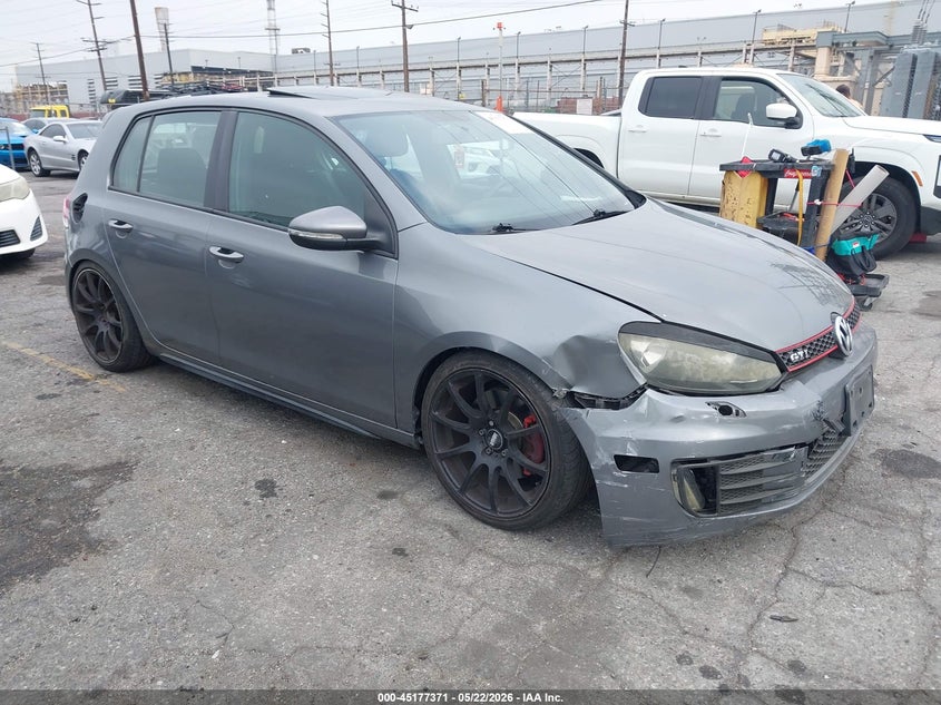 2012 Volkswagen Gti VIN WVWHD7AJ2CW259761 IAAI salvage auction — LEFT FRONT, Salvage (California), sold $1,550 on 2026-07-28 (photo 1)