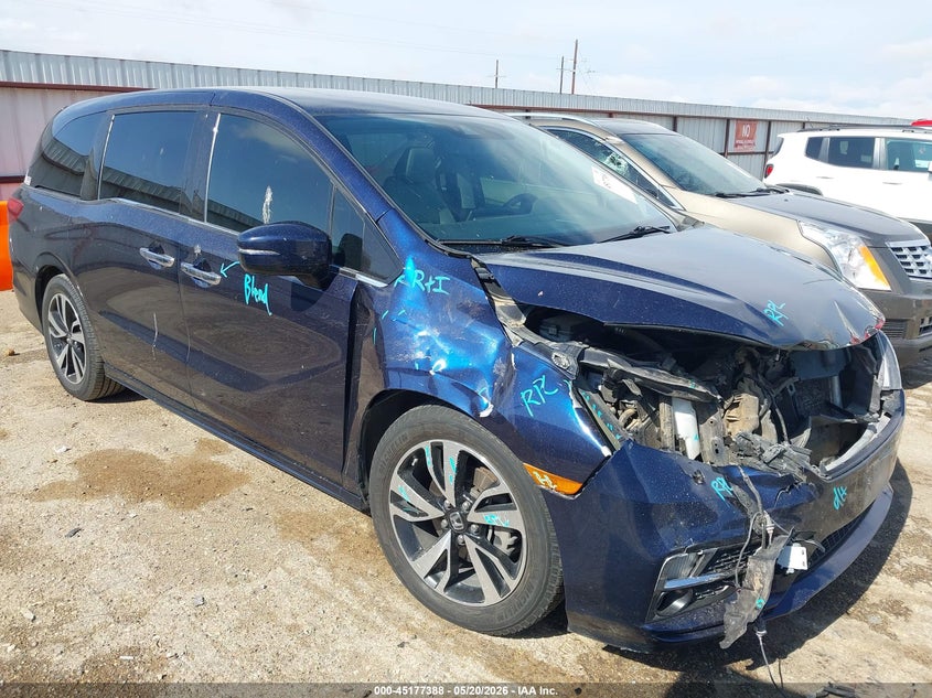2018 Honda Odyssey VIN 5FNRL6H90JB002497 IAAI salvage auction — FRONT END, Salvage (Texas), sold $3,450 on 2026-07-09 (photo 1)