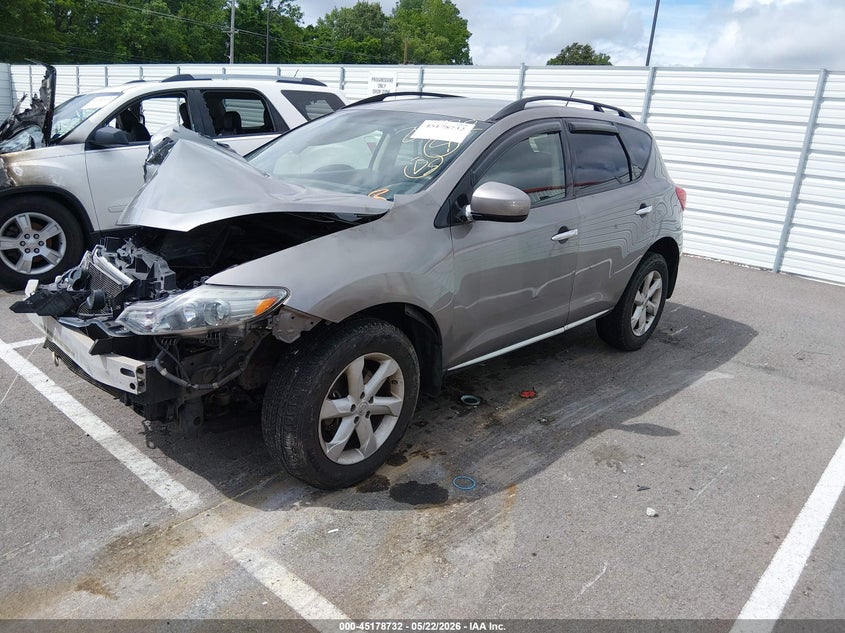 2009 Nissan Murano VIN JN8AZ18U99W016008 IAAI salvage auction — FRONT END, Salvage (Tennessee), sold $450 on 2026-07-14 (photo 2)