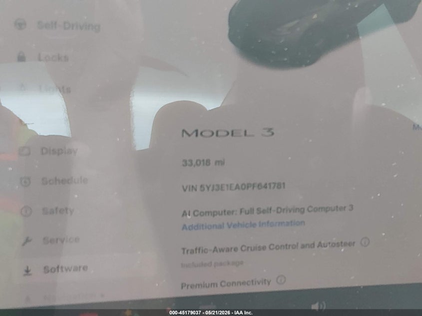 2023 Tesla Model 3 VIN 5YJ3E1EA0PF641781 IAAI salvage auction — FRONT END, Salvage (Arkansas), sold $6,450 on 2026-07-20 (photo 7)