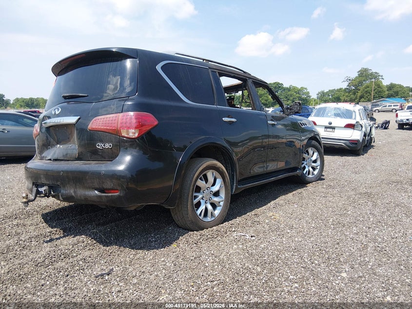 2014 Infiniti Qx80 VIN JN8AZ2NF5E9552491 IAAI salvage auction — INTERIOR BURN, Salvage (South Carolina), sold $300 on 2026-07-07 (photo 4)