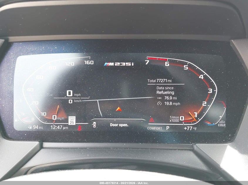 2021 BMW 2er VIN WBA13AL02M7G65606 IAAI salvage auction — HAIL, Clear (Missouri), sold $9,350 on 2026-07-13 (photo 7)