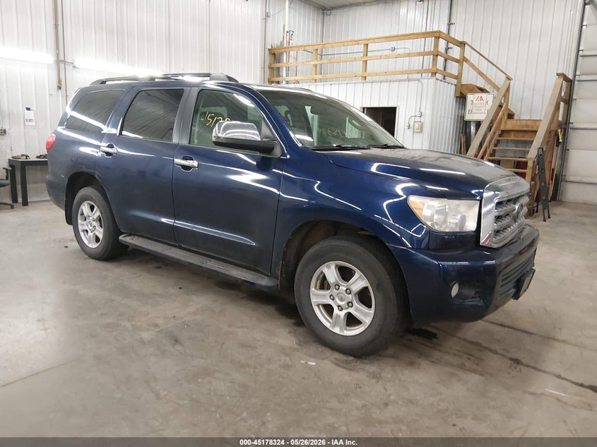 2008 Toyota Sequoia VIN 5TDBY68A68S014219 IAAI salvage auction — LEFT FRONT, Salvage (Minnesota), sold $4,850 on 2026-07-14 (photo 1)