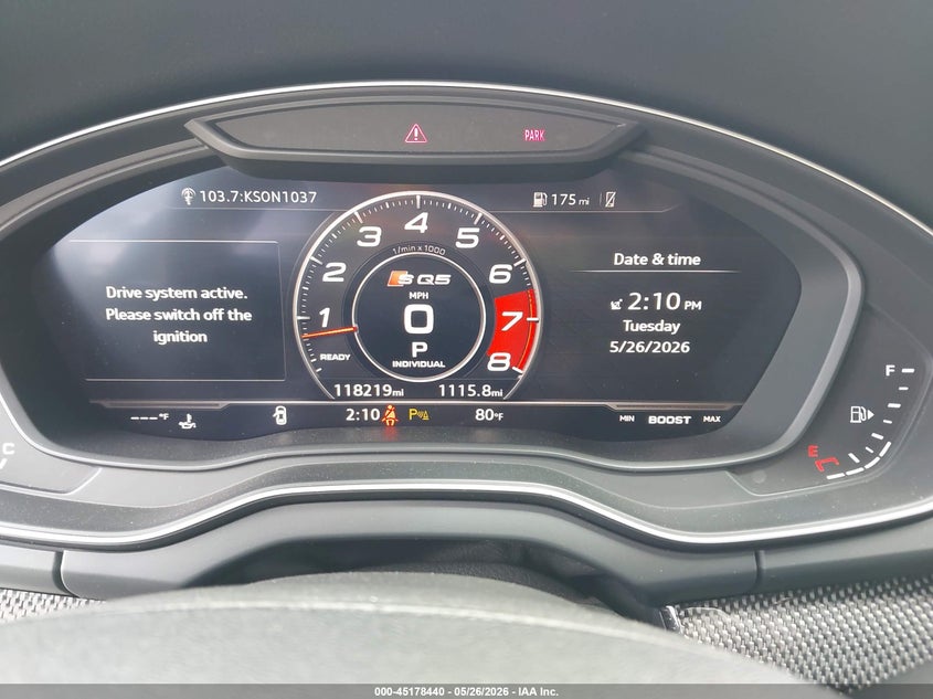 2018 Audi Sq5 VIN WA1C4AFY5J2098205 IAAI salvage auction — RIGHT FRONT, Salvage Title, sold $7,900 on 2026-08-17 (photo 7)