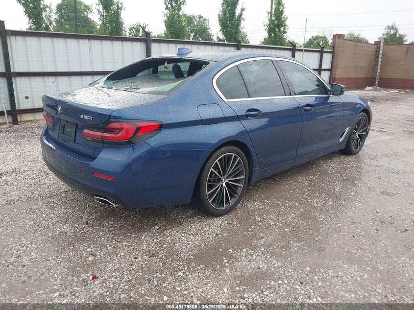 2021 BMW 5er VIN WBA53BH03MCF18296 IAAI salvage auction — HAIL, Salvage Title, sold $16,400 on 2026-07-27 (photo 4)
