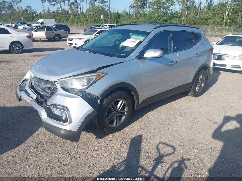 2018 Hyundai Santa fe VIN 5XYZU3LB3JG500501 IAAI salvage auction — FRONT END, Rebuildable (Florida), sold $2,050 on 2026-07-28 (photo 2)