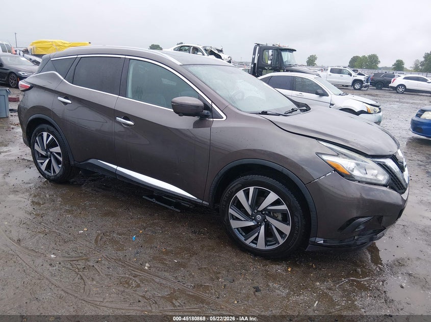 2017 Nissan Murano VIN 5N1AZ2MG9HN197600 IAAI salvage auction — FRONT END, Salvage (Arkansas), sold $1,800 on 2026-07-18 (photo 1)