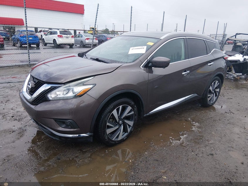 2017 Nissan Murano VIN 5N1AZ2MG9HN197600 IAAI salvage auction — FRONT END, Salvage (Arkansas), sold $1,800 on 2026-07-18 (photo 2)