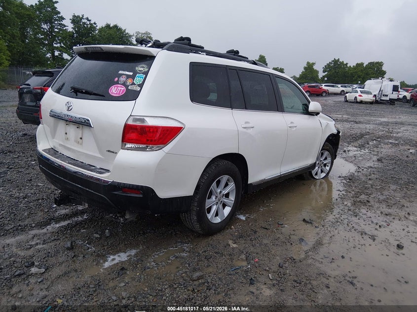 2012 Toyota Highlander VIN 5TDBK3EH0CS095275 IAAI salvage auction — RIGHT FRONT, Salvage (West Virginia), sold $2,250 on 2026-07-08 (photo 4)
