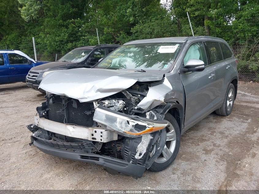 2016 Toyota Highlander VIN 5TDDKRFH7GS287129 IAAI salvage auction — FRONT END, Salvage (Indiana), sold $6,625 on 2026-07-08 (photo 2)