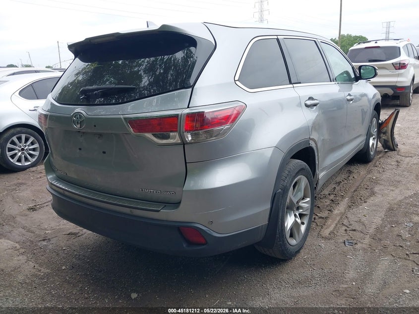 2016 Toyota Highlander VIN 5TDDKRFH7GS287129 IAAI salvage auction — FRONT END, Salvage (Indiana), sold $6,625 on 2026-07-08 (photo 4)