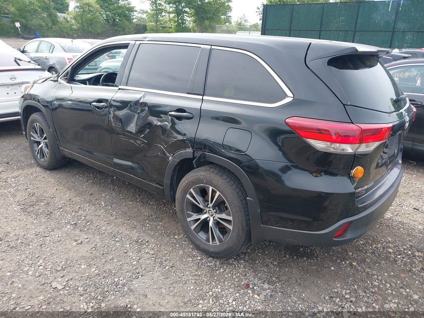 2018 Toyota Highlander VIN 5TDBZRFH7JS822390 IAAI salvage auction — FRONT & REAR, Salvage (New Jersey), sold $5,500 on 2026-07-28 (photo 3)