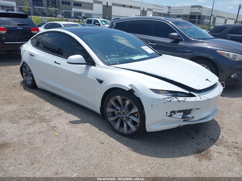 2025 Tesla Model 3 VIN 5YJ3E1EB1SF960060 IAAI salvage auction — FRONT END, Original (Texas), sold $6,600 on 2026-07-23 (photo 1)
