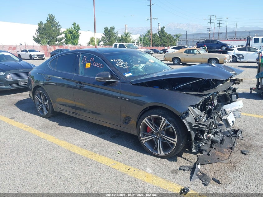 2025 Genesis G70 VIN KMTG54SE5SU156998 IAAI salvage auction — FRONT END, Salvage (California), sold $3,775 on 2026-07-21 (photo 1)