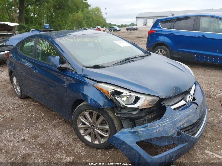 2016 Hyundai Elantra VIN KMHDH4AE0GU503618 IAAI salvage auction — FRONT & REAR, Clear (Indiana), sold $1,100 on 2026-07-15 (photo 6)