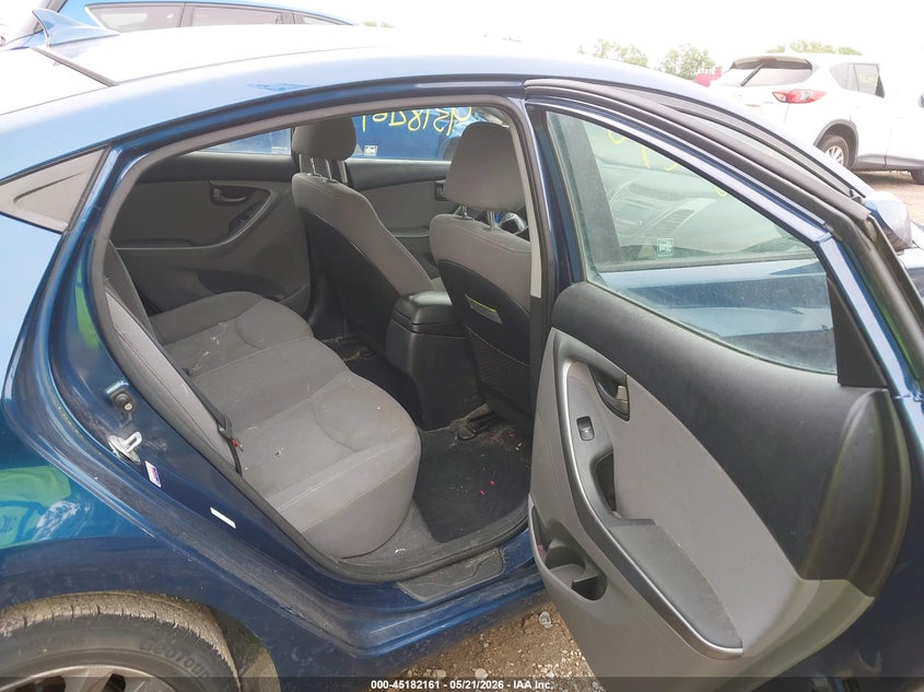2016 Hyundai Elantra VIN KMHDH4AE0GU503618 IAAI salvage auction — FRONT & REAR, Clear (Indiana), sold $1,100 on 2026-07-15 (photo 8)