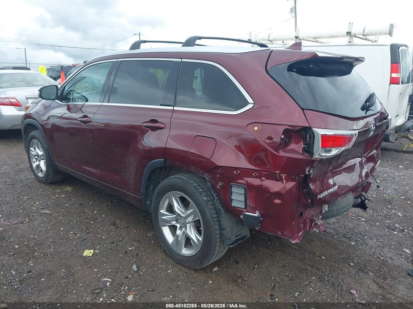 2015 Toyota Highlander VIN 5TDDKRFH4FS083581 IAAI salvage auction — REAR END, Salvage Title, sold $8,600 on 2026-07-09 (photo 3)