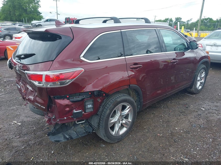 2015 Toyota Highlander VIN 5TDDKRFH4FS083581 IAAI salvage auction — REAR END, Salvage Title, sold $8,600 on 2026-07-09 (photo 4)