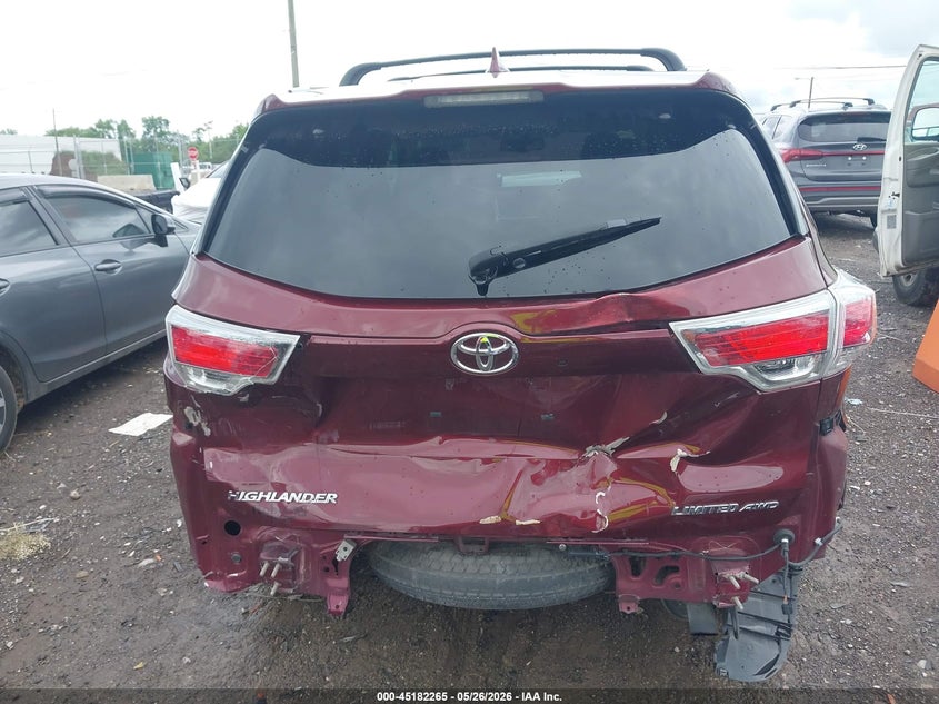 2015 Toyota Highlander VIN 5TDDKRFH4FS083581 IAAI salvage auction — REAR END, Salvage Title, sold $8,600 on 2026-07-09 (photo 6)