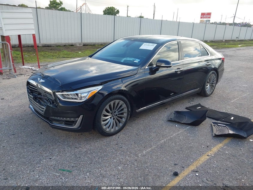 2018 Genesis G90 VIN KMHG54JH8JU040943 IAAI salvage auction — FRONT END, Original (Texas), sold $3,150 on 2026-07-29 (photo 2)