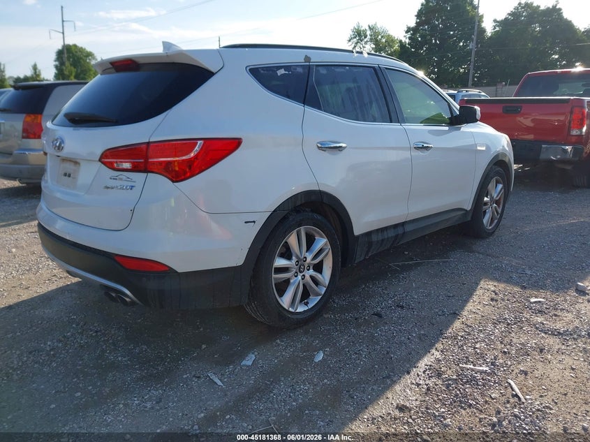 2014 Hyundai Santa fe VIN 5XYZW3LA4EG165904 IAAI salvage auction — HAIL, Salvage Title, sold $1,625 on 2026-08-03 (photo 4)