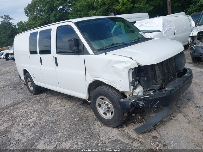 2019 Chevrolet Express VIN 1GCWGAFG1K1192011 IAAI salvage auction — FRONT END, Salvage Title, sold $1,600 on 2026-07-10 (photo 1)