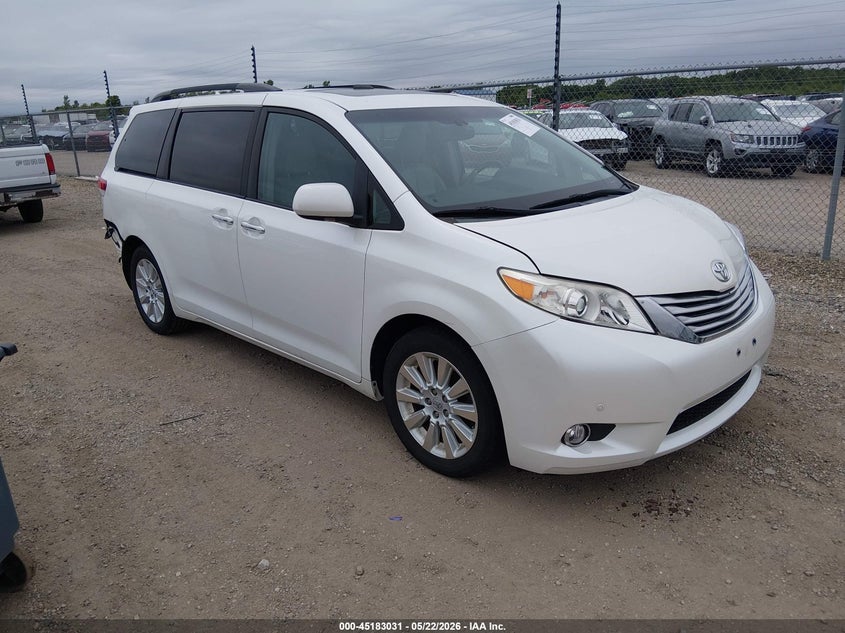 2012 Toyota Sienna VIN 5TDDK3DC2CS035724 IAAI salvage auction — REAR END, Salvage (Illinois), sold $3,350 on 2026-07-29 (photo 1)