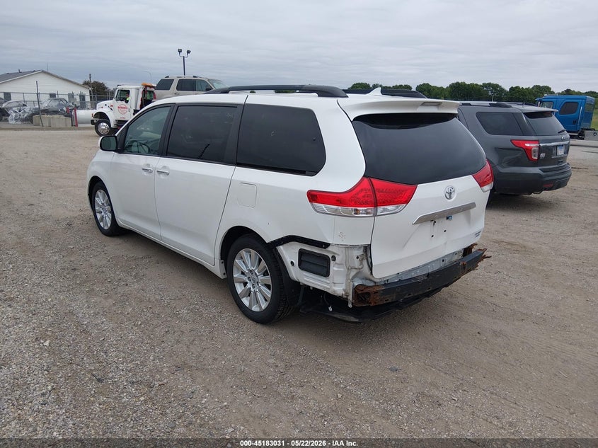 2012 Toyota Sienna VIN 5TDDK3DC2CS035724 IAAI salvage auction — REAR END, Salvage (Illinois), sold $3,350 on 2026-07-29 (photo 3)