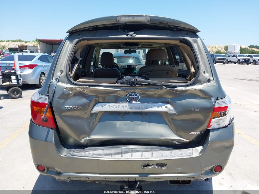 2008 Toyota Highlander VIN JTEES42A582039904 IAAI salvage auction — FRONT & REAR, Salvage (Texas), sold $1,250 on 2026-07-23 (photo 6)