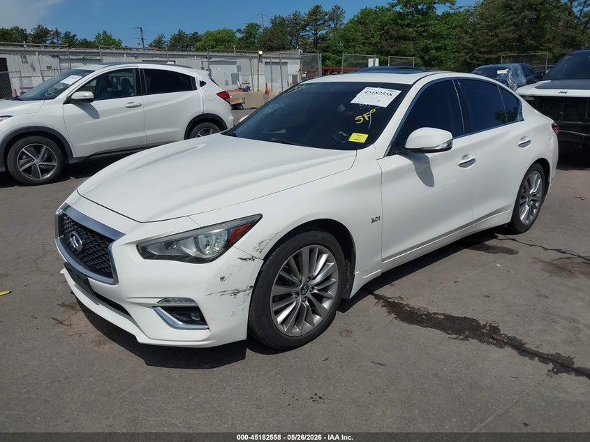2019 Infiniti Q50 VIN JN1EV7AR8KM556522 IAAI salvage auction — FRONT END, Mv-907A (New York), sold $4,550 on 2026-08-01 (photo 2)