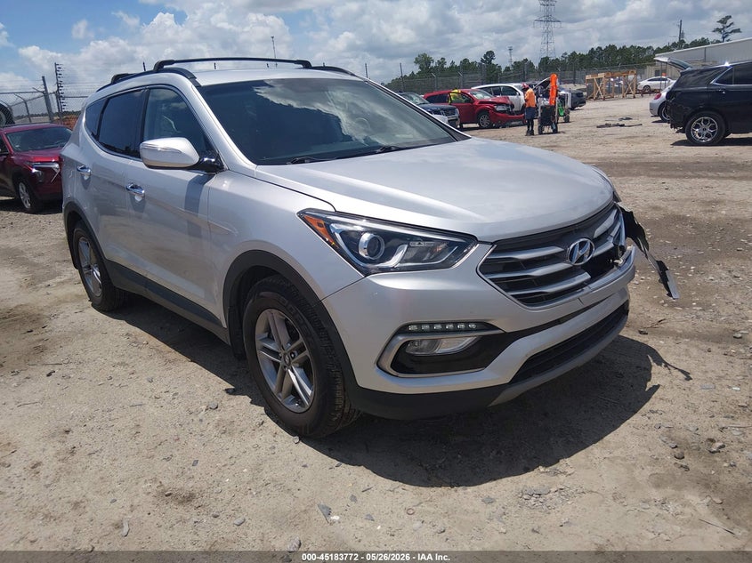 2018 Hyundai Santa fe VIN 5XYZU3LB7JG542217 IAAI salvage auction — FRONT END, Salvage (Georgia), sold $3,350 on 2026-07-24 (photo 1)